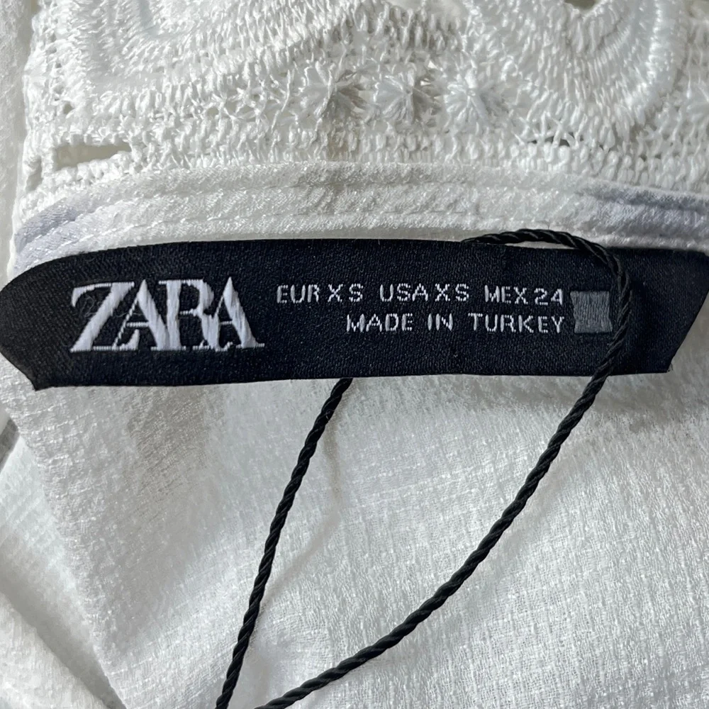 Zara Floral Lace Back Tank Top White Size XSmall - Picture 7 of 10